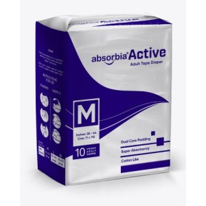 Absorbia Active Adult  Diaper M 10's